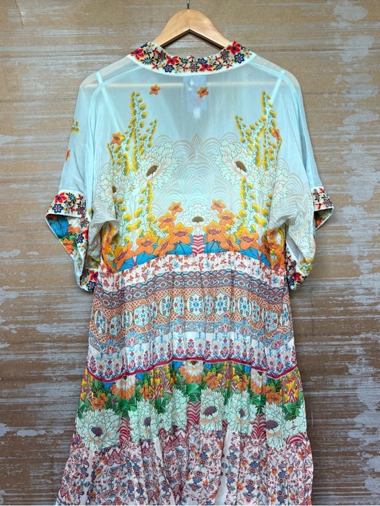 Johnny Was Tyna Embroidered Floral Print Midi Dress Boho Summer Womens S - Picture 7 of 8